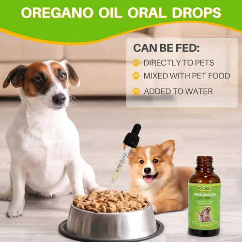 Miniatura 5 de Gotas de aceite de orégano para perros y cachorros, apoyo inmunológico natural para perros, aceite orgánico de gotas de orégano, apoyo para la salud