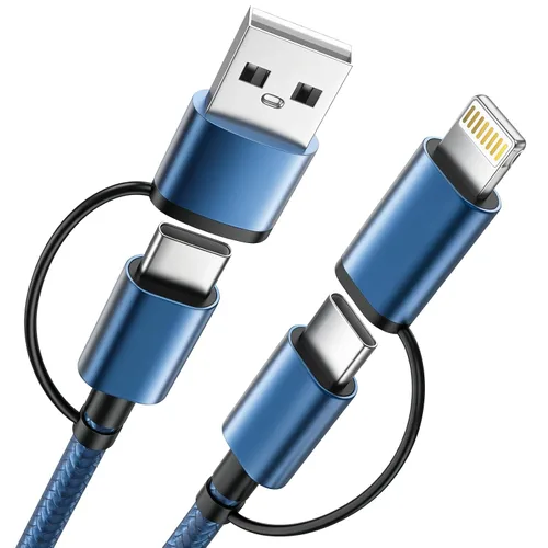 Miniatura 7 de Cable USB C, cables de carga USB A a tipo C trenzados de nailon de alta calidad [paquete de 5, 3/3/6/6/10 pies], cable de carga tipo C para teléfono