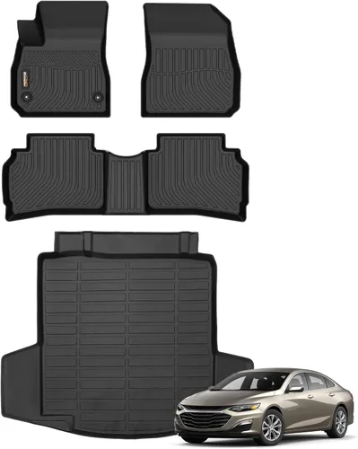 Miniatura 52 de Alfombrillas para todo tipo de clima y forro de carga para Volkswagen Atlas 2018-2025 (asiento de cubo de 6 pasajeros), juego completo de 3 filas
