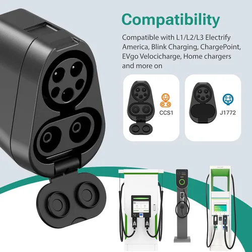 Miniatura 3 de Yomile Adaptador CCS1 y J1772 a Tesla para Tesla Model 3/S/X/Y/Cybertruck, adaptador de carga superrápida de 250kW para estación de carga de nivel 1