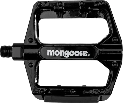 Miniatura 7 de Mongoose Pedales de bicicleta de montaña, negro, juego de 2, aleación ligera y duradera que soporta una conducción resistente, con reflectores, se