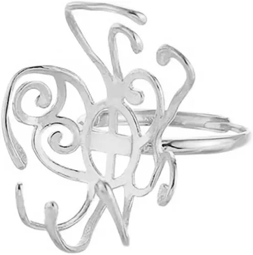 Miniatura 6 de Base de anillo de plata de ley 925 ajustable para anillo de piedras preciosas irregulares, ajuste de búsqueda en blanco, fabricación de joyas hechas
