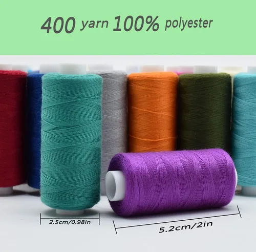 Miniatura 2 de Kits de hilos para máquina de coser, hilo de coser de poliéster de 36 colores, 400 yardas por carrete para coser a mano, viajes y bricolaje.
