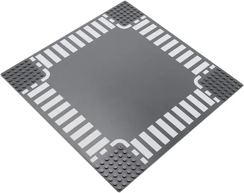 Miniatura 4 de Classic Crossroad - Juego de 2 placas base de carretera City Street, 9.8 x 9.8 in, para ladrillos de construcción, compatible con todas