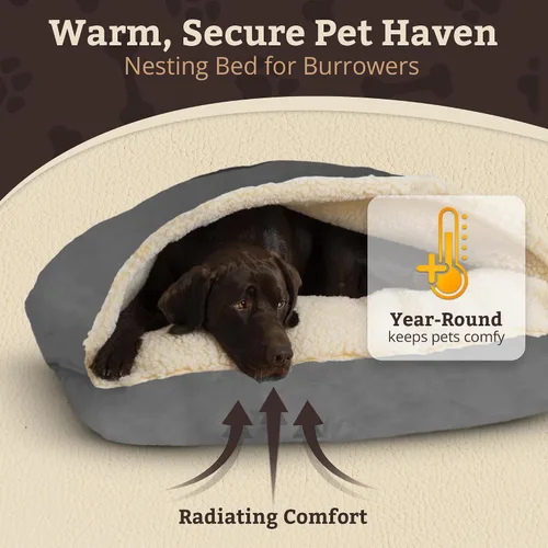 Miniatura 5 de Snoozer Pet Products Cama de lujo para perros estilo cueva rectangular con microserraje, pequeña, antracita