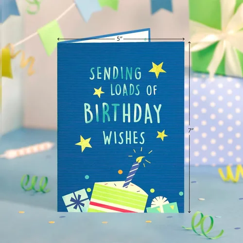Miniatura 2 de POPWOW Tarjeta desplegable de cumpleaños, auto azul, escarabajo, Volkswagen, regalos, globos, tarjeta de felicitación 3D, regalo ideal para hijo