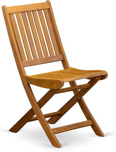 Miniatura 9 de East West Furniture DEDK9CWNA - Juego de comedor de 9 piezas para patio al aire libre, incluye una mesa rectangular de madera de acacia y 8 sillas