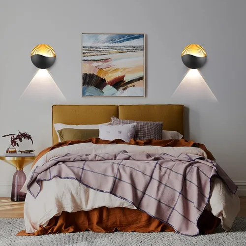 Miniatura 4 de Kawell Moderno y creativo aplique de pared LED de 12 W, impermeable, lámpara de pared para interiores y exteriores, efecto Art Deco para dormitorio