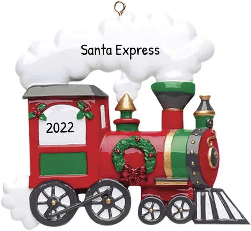 Miniatura 4 de Adorno de tren personalizado 2025 – Adorno Polar Express de tren de locomotora, regalos para viajeros internacionales, vehículo de Navidad