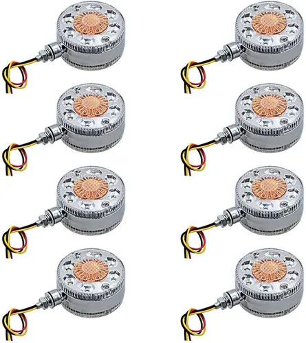 Miniatura 15 de Astra Depot 2 piezas de luz de cara doble de 3" redondas, 24 LED, color rojo, ámbar y blanco, para remolque de camión semi, tractor, vehículo largo