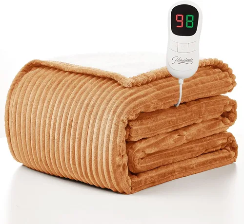 Miniatura 22 de Homemate Manta térmica eléctrica de 50 x 60 pulgadas, manta térmica de 1/2/4/6/8 horas de apagado automático, 10 niveles de calor, protección contra
