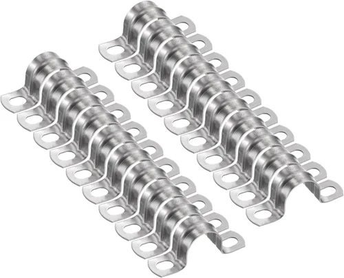 Miniatura 43 de HARFINGTON 10 abrazaderas de conducto de 5/16 pulgadas y 0.315 in, abrazadera de tubo M8 U, correa de tubo rígida de acero inoxidable, soporte