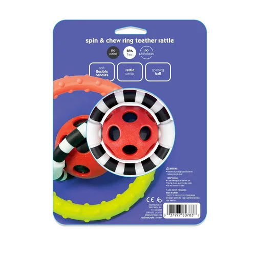 Miniatura 8 de Sassy Anillo flexible giratorio y masticable con giradores de doble acción, para mayores de 0 meses