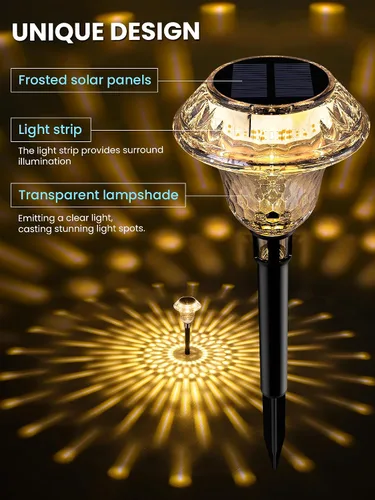 Miniatura 4 de SOLPEX - Luces solares para caminos de jardín, decoración de luces solares para jardín, iluminación impermeable de paisaje alimentada por energía