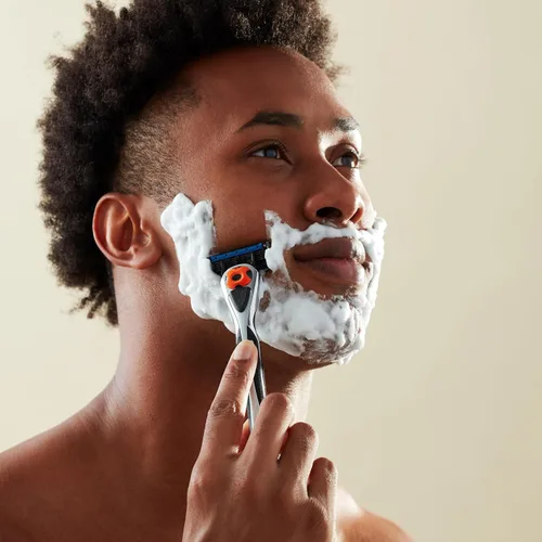 Miniatura 7 de Amazon Basics 5-Blade MotionSphere - Maquinilla de afeitar para hombre con 5 cuchillas, doble lubricación y recortadora de precisión, juego de 17