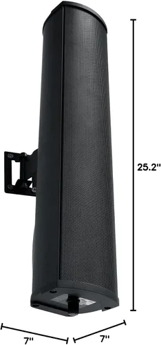 Miniatura 10 de Rockville WET ARRAY - Altavoz de columna giratorio de montaje en pared comercial de 70 V 60 W, diseño de matriz de línea de 2 vías, IP55