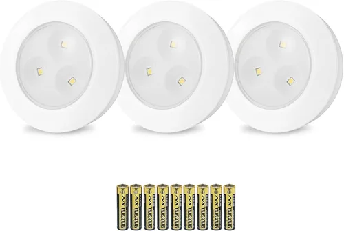 LUXSWAY Luz de disco LED, luz táctil ultradelgada, luces de encender a batería, luces adhesivas, iluminación para debajo del gabinete, ideal para