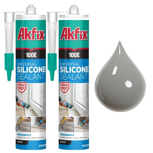 Miniatura 16 de Akfix 100E RTV Masilla de Silicona Transparente (12x10.1 fl.oz.)- Sellador de Silicona 100% Impermeable para Cocina y Baño, Ducha, Ventana y Puerta