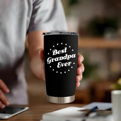 Miniatura 7 de SANDJEST Vaso con aislamiento para viajes, el mejor set de regalo para el mejor abuelo de todos, para papá, abuelo - Taza de 20 oz - Gran regalo