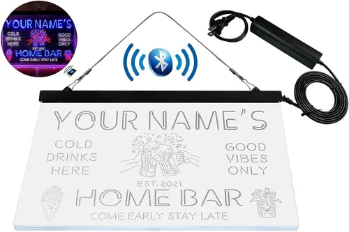 Miniatura 8 de ADVPRO Tazas de cerveza personalizadas, letrero de luz LED de neón tricolor, una decoración artística única grabada en 3D Nombre personalizado