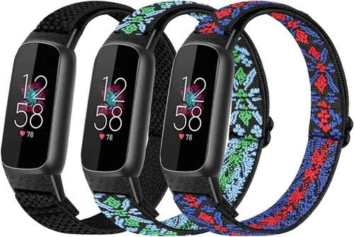 Miniatura 14 de TumpCez Bandas elásticas de nailon compatibles con correas Fitbit Luxe para mujeres y hombres, elásticas, ajustables, transpirables, cómodas