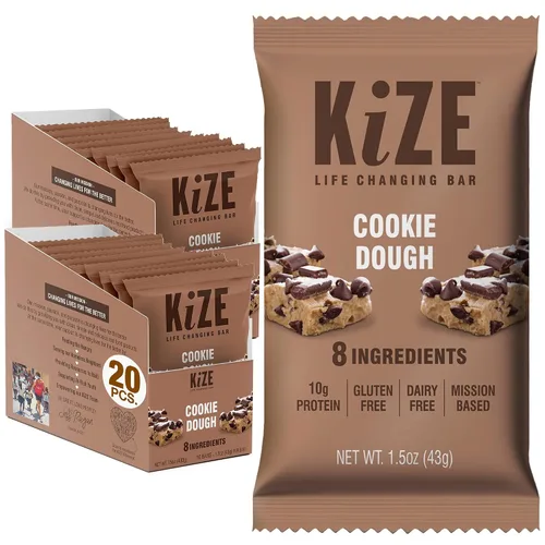 Miniatura 9 de KiZE Energy Bars - Barras energéticas de reemplazo de comidas con alto contenido de proteínas, a base de mantequilla de almendras, sin gluten, sin