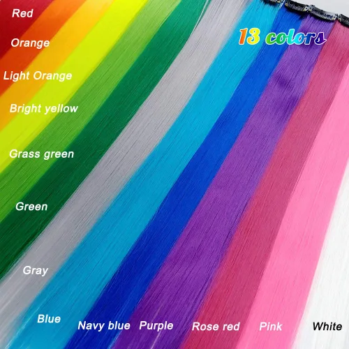 Miniatura 3 de 26 extensiones de cabello con clip de colores para niñas, extensiones de cabello arcoíris multicolor con reflejos instantáneos, piezas de cabello