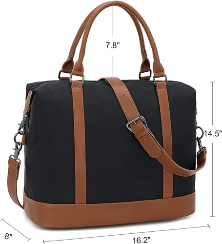 Miniatura 7 de CAMTOP- Bolso de viaje para mujer, de lona, para equipaje de mano, negro, (Black -1)), 6050