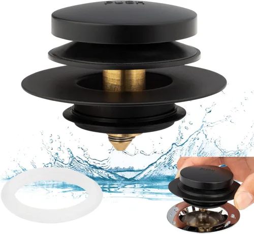 Miniatura 9 de Artiwell Tapón Universal de Drenaje de Baño Tip Toe y Cubierta, Tapón de Drenaje de Bañera, Reemplaza Desagües de Levantar y Girar, Tip-Toe y Níquel