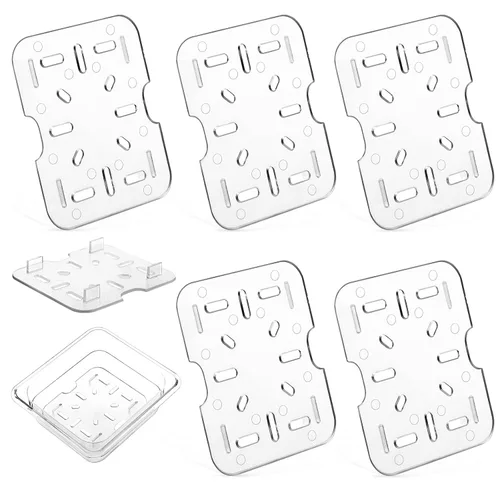 Miniatura 8 de Zubebe 6 unidades de estante de drenaje de plástico para tamaño bandeja de alimentos transparente rejilla de plástico acrílico bandejas de drenaje