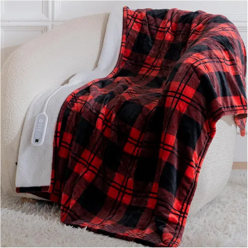 Miniatura 9 de Manta Térmica Tamaño Completo, Manta Eléctrica 72"x84" para Cama con 8 Niveles de Calentamiento Rápido y 10 Horas de Apagado Automático, Manta