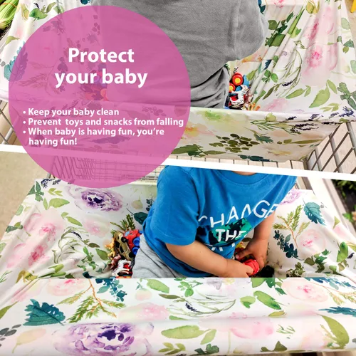 Miniatura 3 de Pobi Baby Premium - Funda multiusos para lactancia, asiento de automóvil, carrito de compras, silla alta y funda de lactancia, bufanda floral