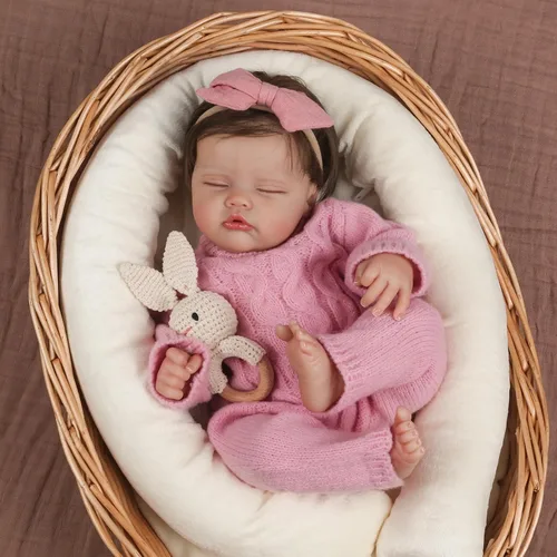 Miniatura 4 de WOOROY Muñecas realistas de bebé Reborn – Niña recién nacida durmiente de la vida real de 18 pulgadas, muñeca realista con cuerpo suave pesado