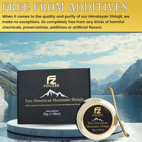 Miniatura 9 de FOUZEE Shilajit Pure Himalayan Mountains - 77% + consistencia dura auténtica de ácido fúlvico, fuente natural de ácido fúlvico, más de 85 minerales