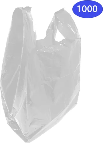 Miniatura 7 de Compras de comestibles Bolsas de plástico para camisetas lisas 12" x 7" x 21" (marrón, 150)