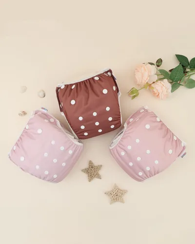 Miniatura 33 de Alva, Pañales de bebé para nadar, paquete de 2 unidades, talle único, reutilizable, lavable y ajustable de 0 a 36 meses. Tamaño de 10 a 40 lbs