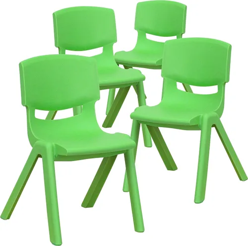 Miniatura 13 de Flash Furniture Whitney - Paquete de 10 sillas escolares apilables de plástico rojo con altura de asiento de 12 pulgadas