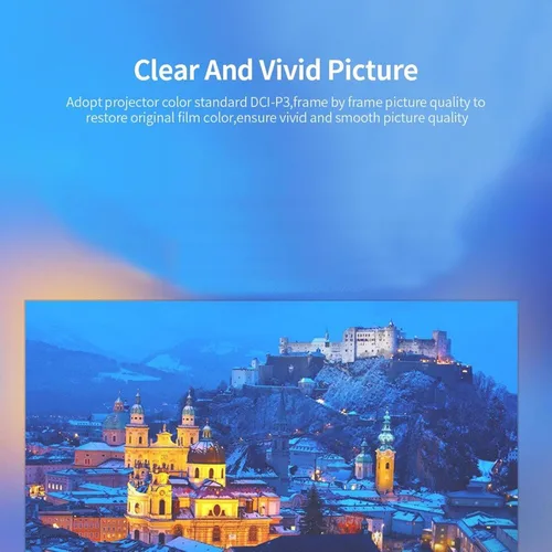 Miniatura 2 de Mini proyector, proyector de película portátil Full HD de 1080P con múltiples puertos, defiende la fuerza visual débil de la luz, diseño compacto