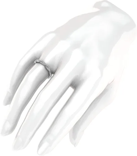 Miniatura 4 de Anillo de oro blanco de 14 quilates de 0.098 in con diseño de vid torcida pequeña de diamantes de imitación, anillo de boda a juego