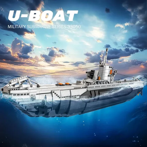 Miniatura 2 de Reobrix U-Boat - Juego de construcción de submarino militar, kit de modelo de submarino militar para adultos, historia de la Segunda Guerra Mundial