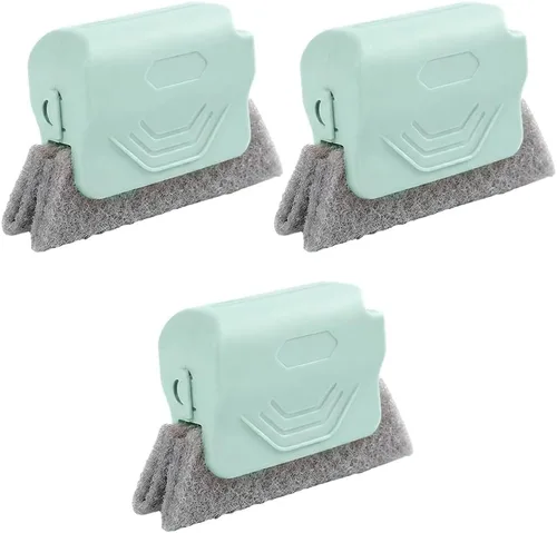 Miniatura 10 de Runsgo Limpiador de rieles de ventana, juego de cepillos de limpieza de mano, para ranuras de deslizamiento de ventanas, líneas de lechada