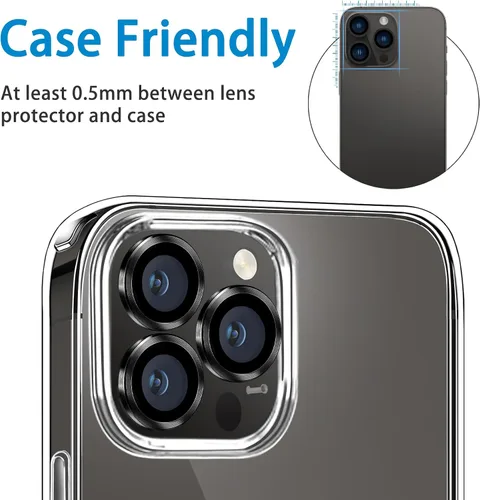 Miniatura 5 de Compatible con iPhone 15 Pro/iPhone 15 Pro Max, protector de lente antiarañazos, protector de lente de vidrio templado 9H, protector de pantalla