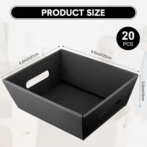 Miniatura 2 de Fainne - 20 cestas de regalo vacías con asas de 10 x 8 pulgadas, cestas de cartón kraft vacías a granel para recuerdos de fiesta, cumpleaños, boda