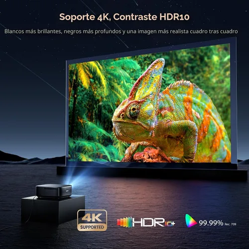 Miniatura 2 de [1200 ANSI y audio de DBX-TV] Proyector Alvar con WiFi 6 y Bluetooth, altavoces de 30 W, certificado NetfIix y proyector de audio DoIby