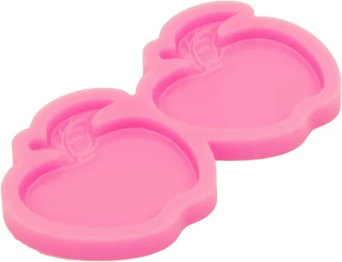 Miniatura 5 de Molde de silicona brillante brillante en forma de manzana para carretes de insignias, molde de fundición de resina epoxi, moldes de silicona