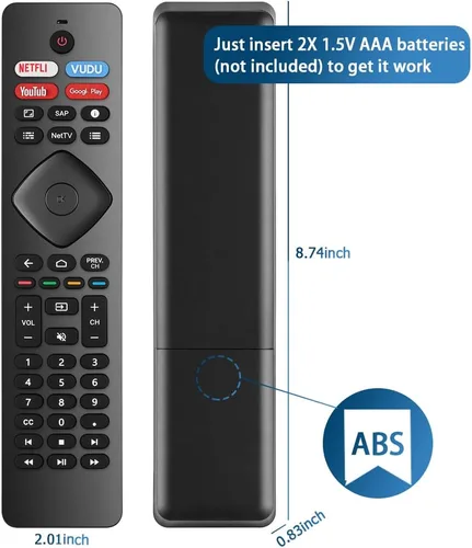 Miniatura 6 de Paquete de 2: repuesto para control remoto Philips Smart TV, compatible con televisores inteligentes Android Philips-4K UHD