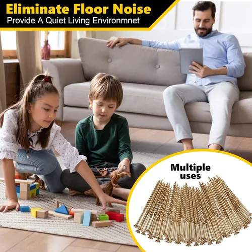 Miniatura 5 de Dreyoo 50 tornillos de reparación para piso, tornillos universales para reparación de pisos, para madera dura/vinilo/alfombras, fijador de huecos