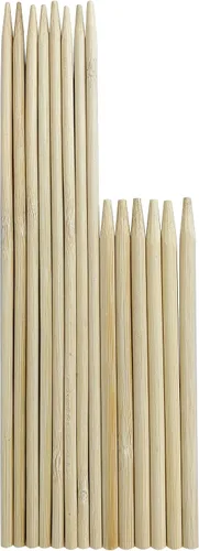 Miniatura 8 de KingSeal - 100 pinchos de madera de bambú natural de manzana, palitos de 5.5 pulgadas x 0.256 in de diámetro, punto romo para seguridad, paquete al