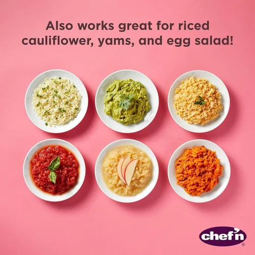 Miniatura 12 de Chef’n FreshForce. Prensador de patatas, pasapuré y prensa de verduras – Rallador de patatas de alta resistencia con mecanismo de doble engranaje