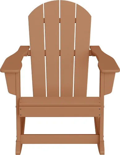 Miniatura 206 de WestinTrends Silla mecedora Malibu de poliéster para exterior/patio Adirondack, Negra